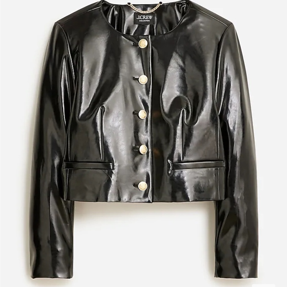 JCREW Collection Louisa lady jacket in faux patent leather